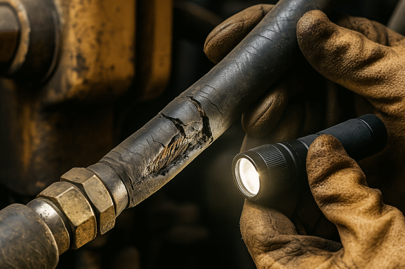 ปัญหาสายไฮดรอลิครั่ว ซึม แตก เกิดจากอะไร และแก้ยังไง